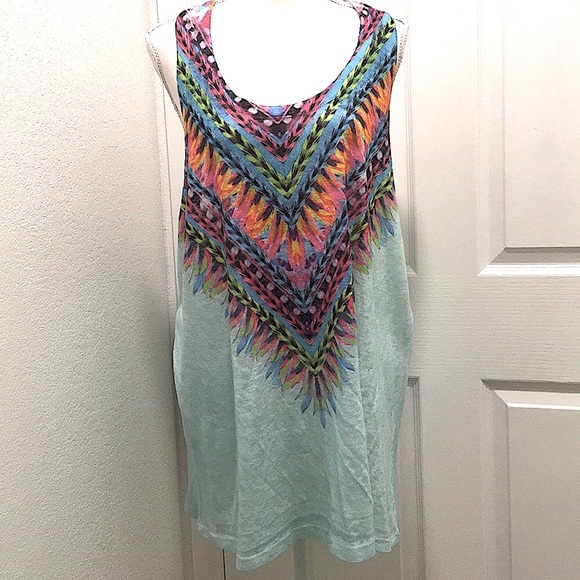 COPY - Colorful Tribal Print Summer Mesh Material With Razor Back Top XXL - Picture 2 of 10